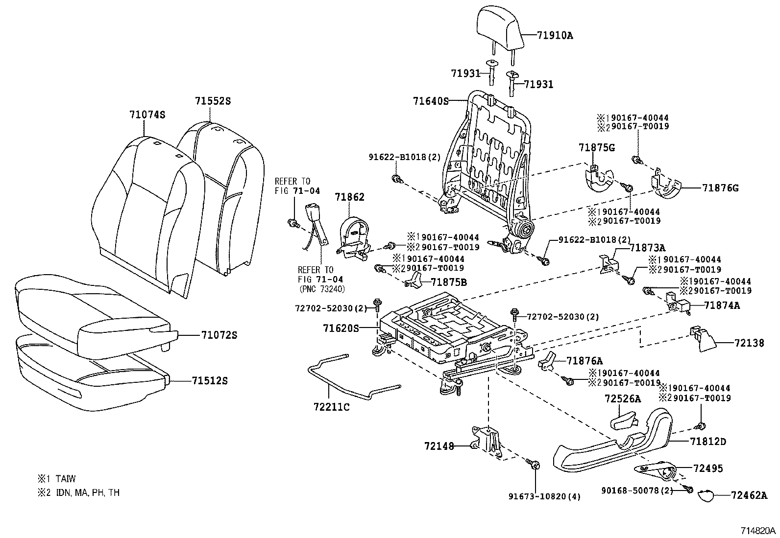 71620-0D080 SPRING ASSY, FRONT SEAT CUSHION, LH(FOR SEPARATE TYPE) product image