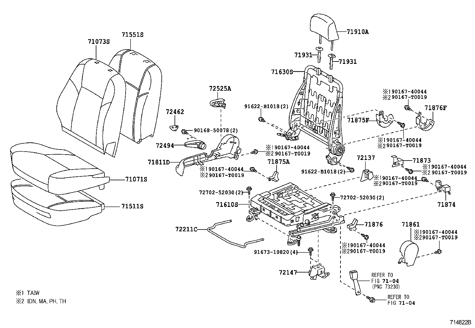 71620-0D080 SPRING ASSY, FRONT SEAT CUSHION, LH(FOR SEPARATE TYPE) product image