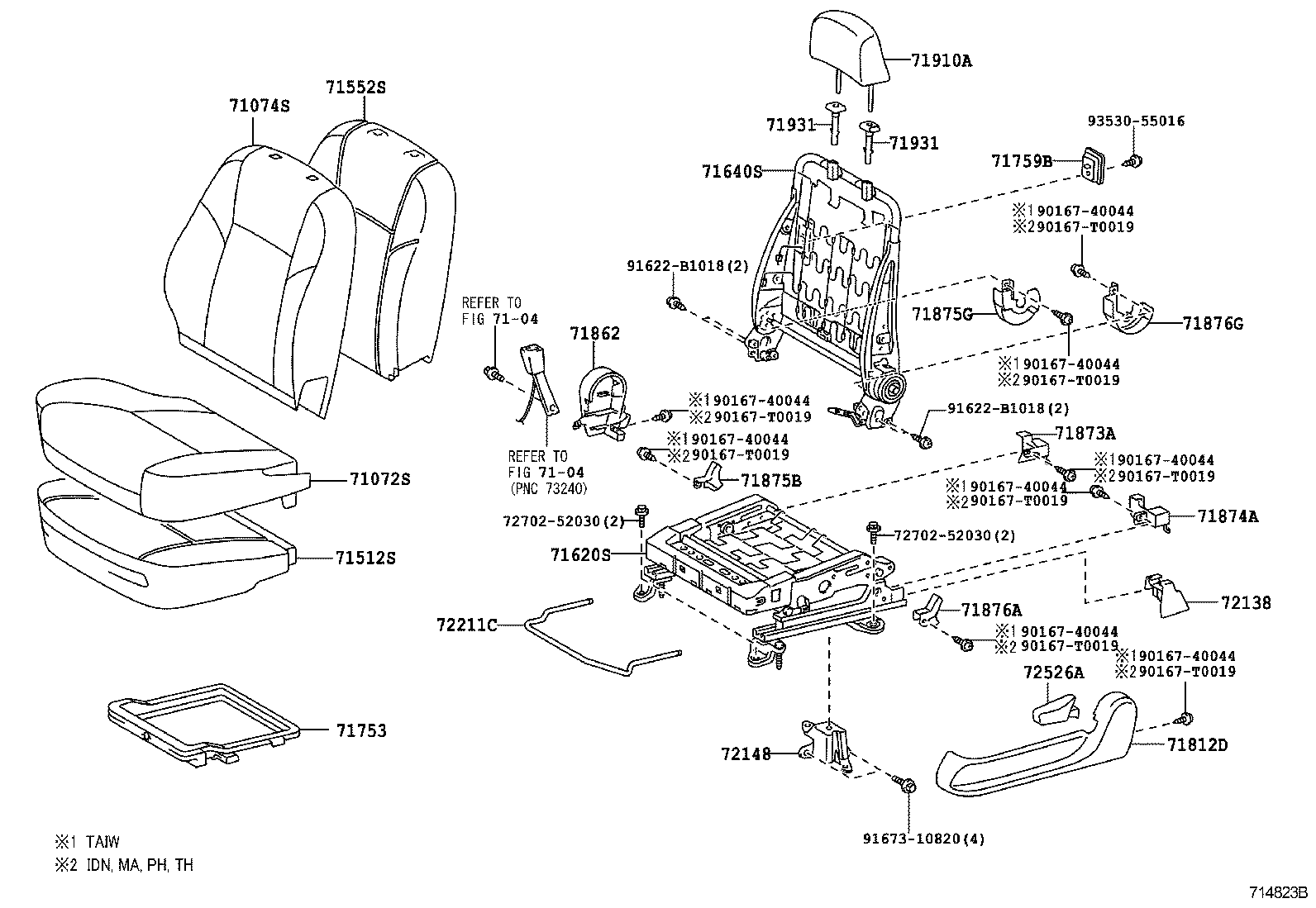 71620-0D080 SPRING ASSY, FRONT SEAT CUSHION, LH(FOR SEPARATE TYPE) product image