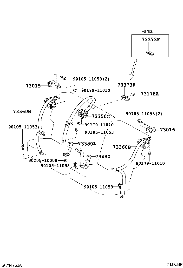 73200-12060 ADJUSTER ASSY, FRONT SHOULDER BELT ANCHOR product image