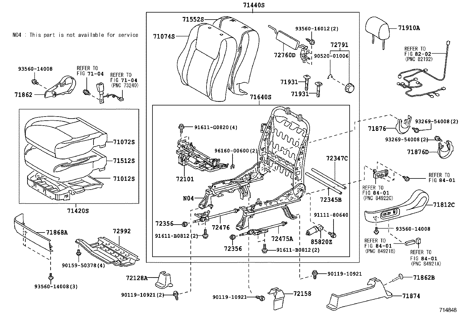 71630-06140 SPRING ASSY, FRONT SEAT BACK, RH(FOR SEPARATE TYPE) product image