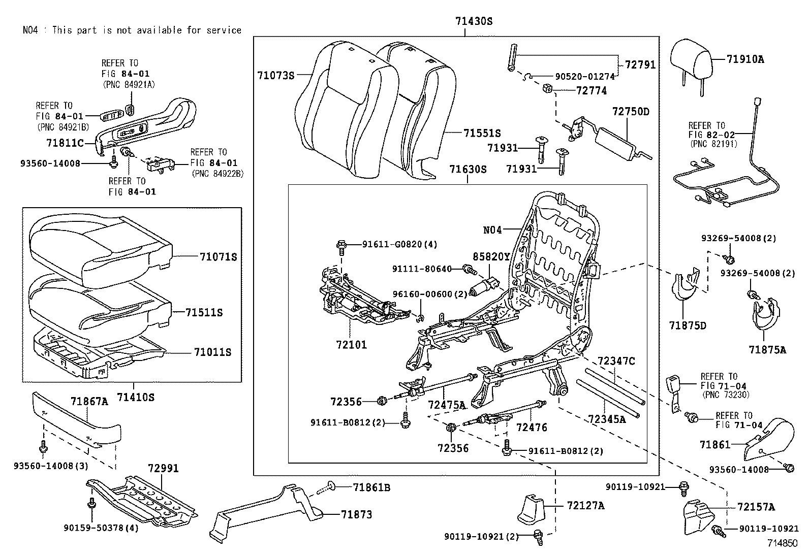 71630-06140 SPRING ASSY, FRONT SEAT BACK, RH(FOR SEPARATE TYPE) product image
