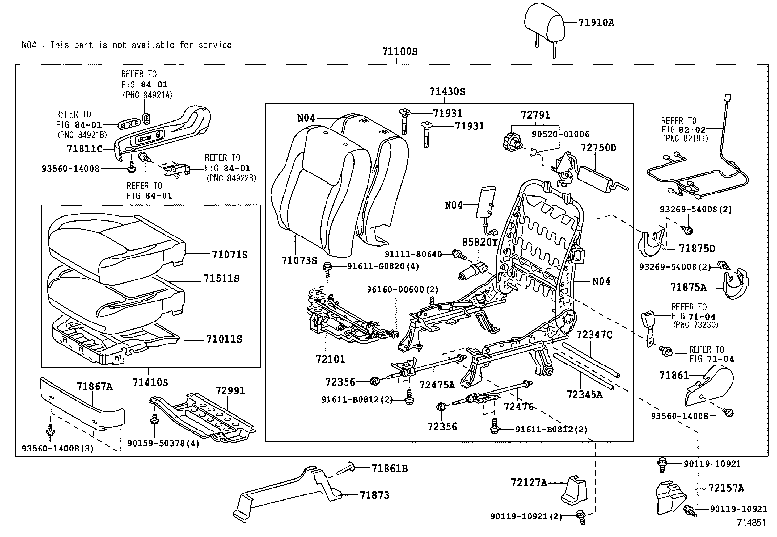 71630-06140 SPRING ASSY, FRONT SEAT BACK, RH(FOR SEPARATE TYPE) product image