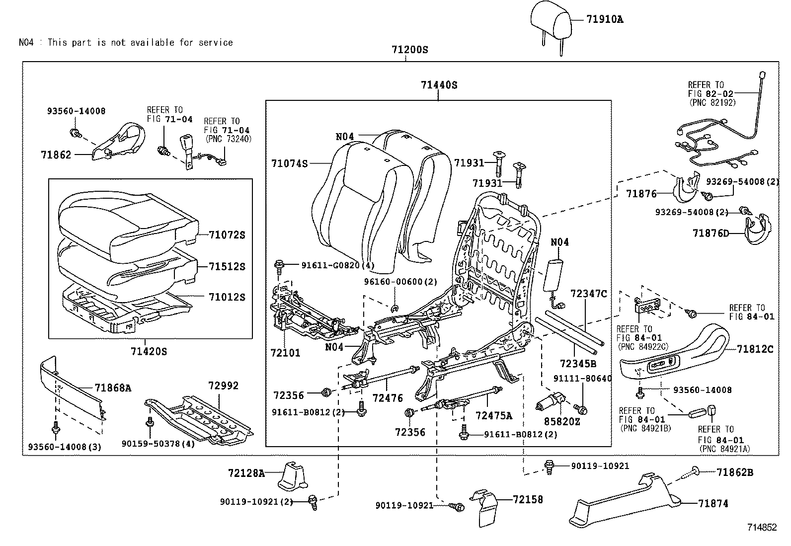 71630-06140 SPRING ASSY, FRONT SEAT BACK, RH(FOR SEPARATE TYPE) product image