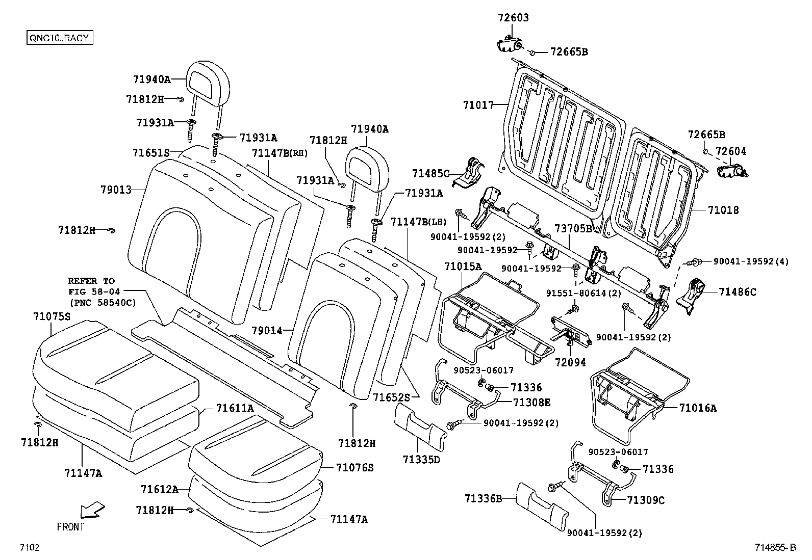 71033-B1020 LEG SUB-ASSY, REAR SEAT, REAR LH product image