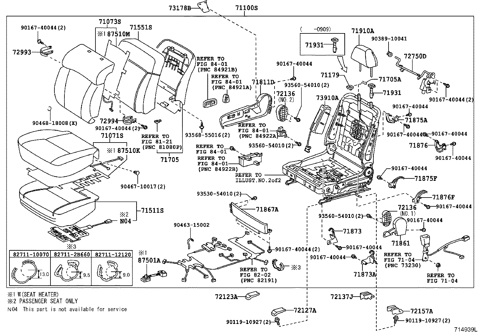 71120-30520 FRAME ASSY, FRONT SEAT W/ADJUSTER, LH product image