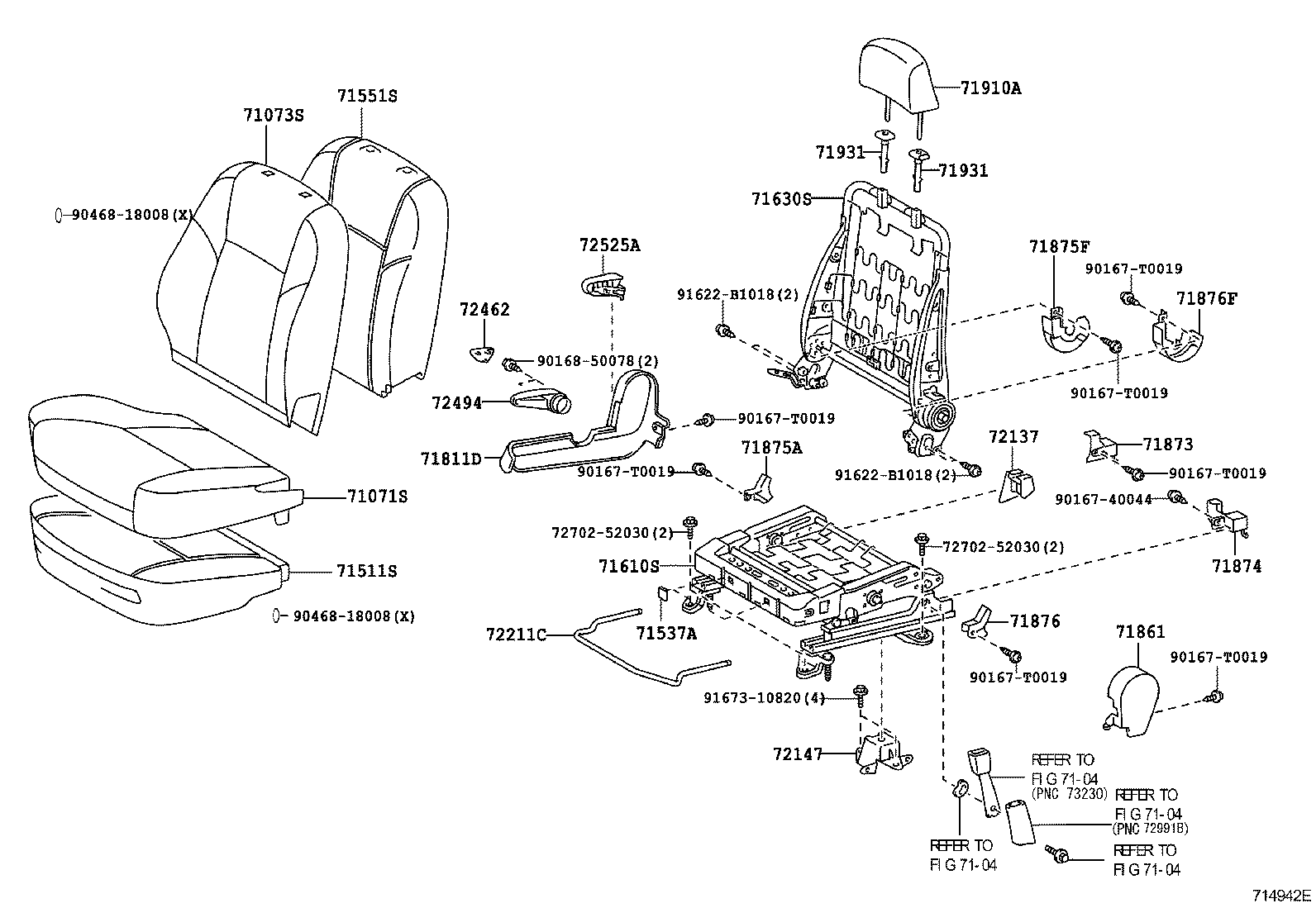 71620-0D040 SPRING ASSY, FRONT SEAT CUSHION, LH(FOR SEPARATE TYPE) product image