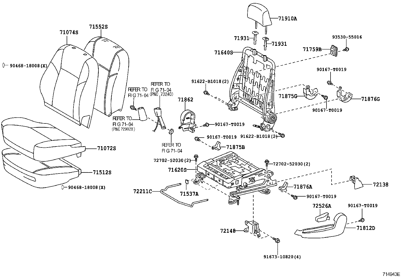 71620-0D040 SPRING ASSY, FRONT SEAT CUSHION, LH(FOR SEPARATE TYPE) product image