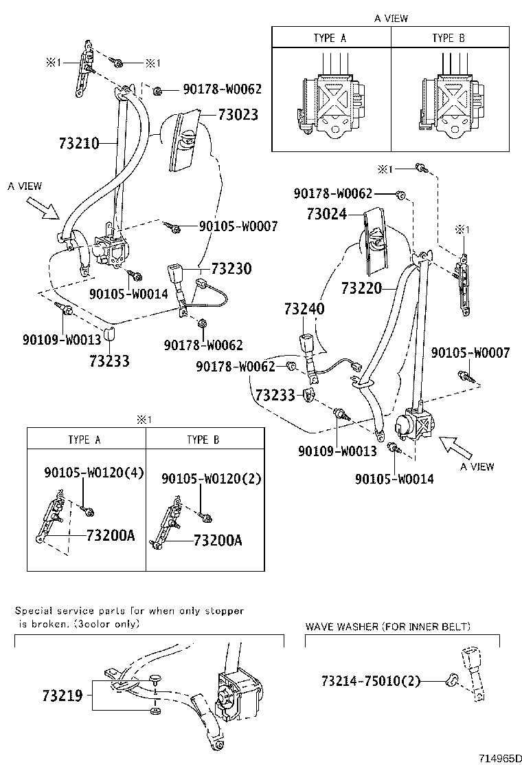 73023-02011-B1 PLATE SUB-ASSY, FRONT SHOULDER BELT ANCHOR, RH product image