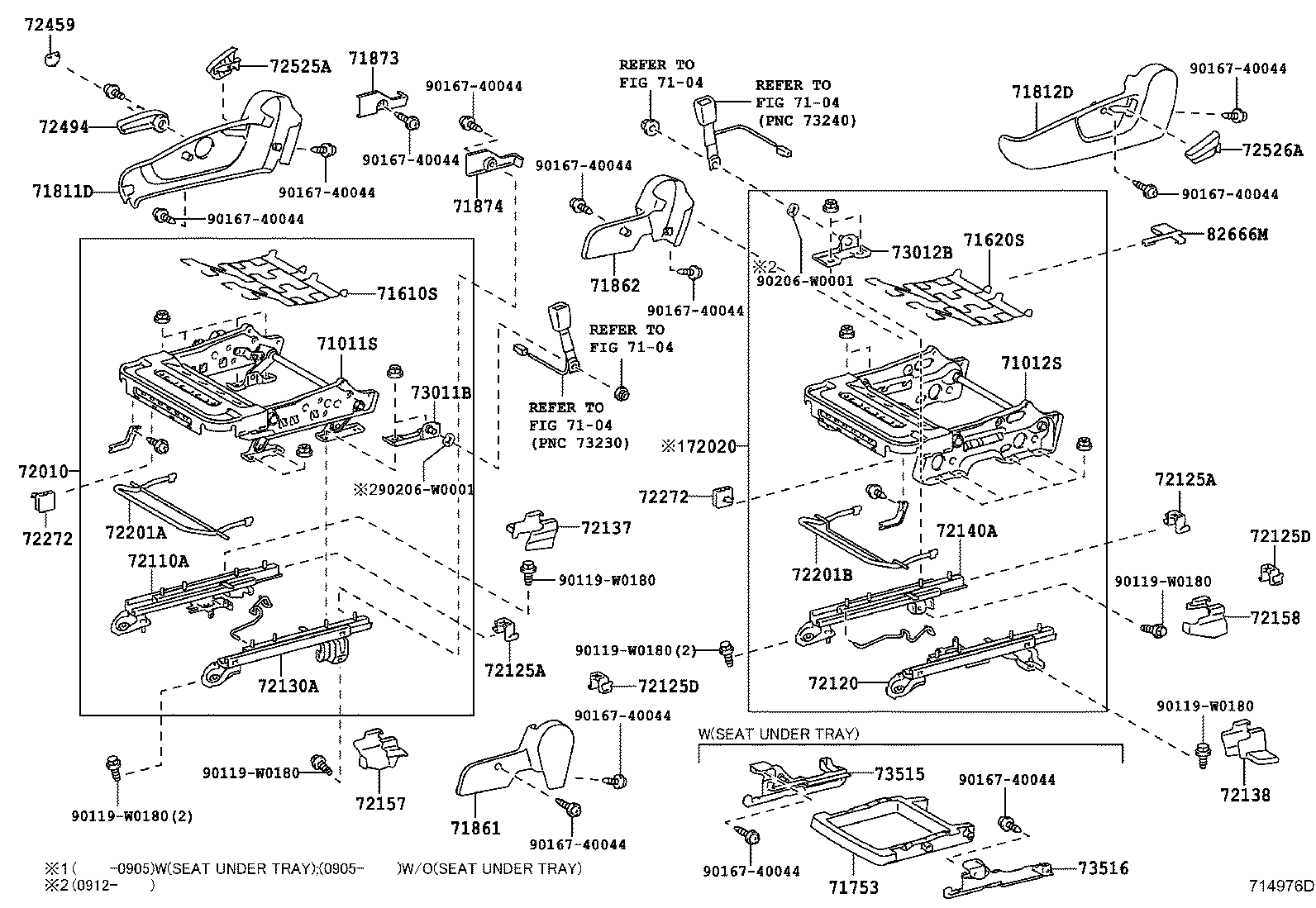 71502-02130 PAD, FRONT SEAT CUSHION, LH (FOR SEPARATE TYPE) product image