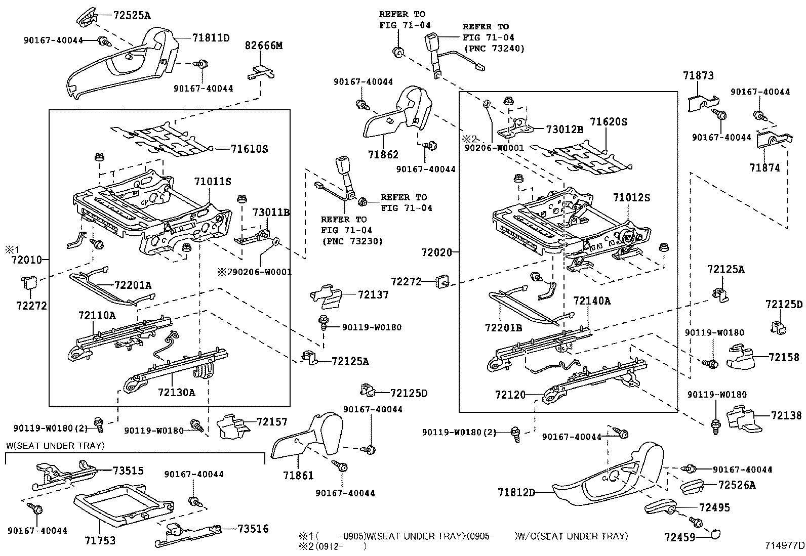 71502-02130 PAD, FRONT SEAT CUSHION, LH (FOR SEPARATE TYPE) product image