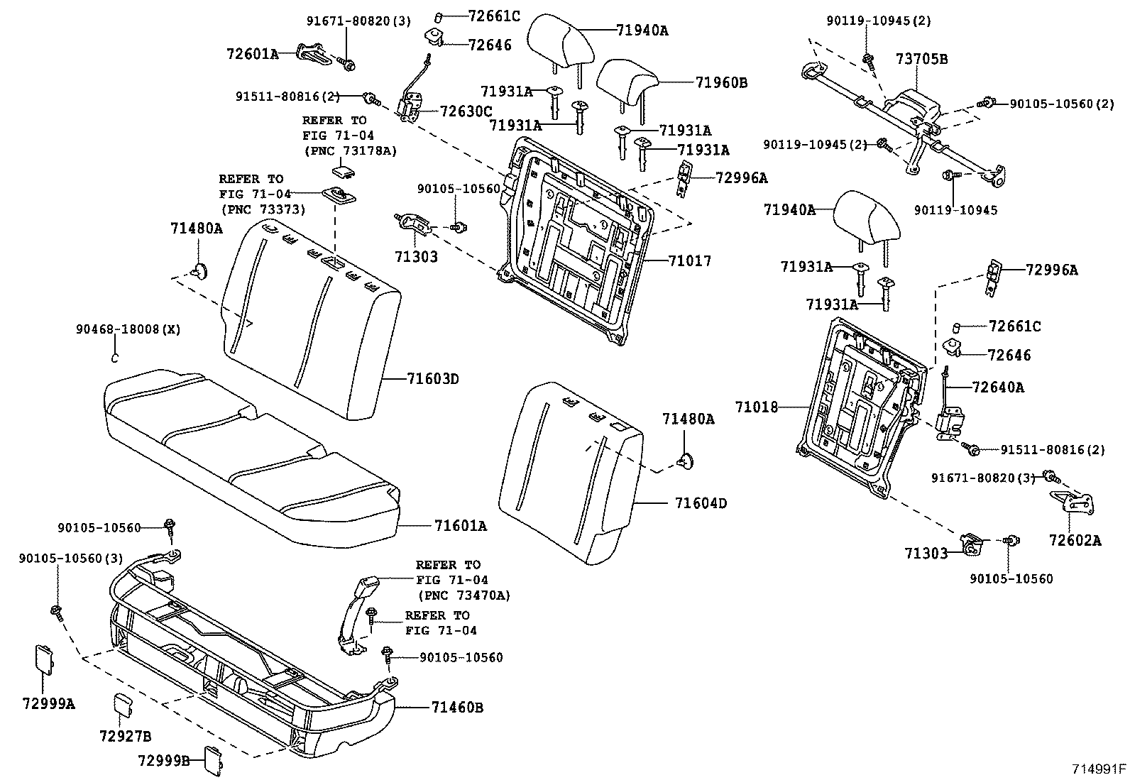 Toyota 71075-12M80-C0 COVER, REAR SEAT CUSHION (FOR BENCH TYPE)