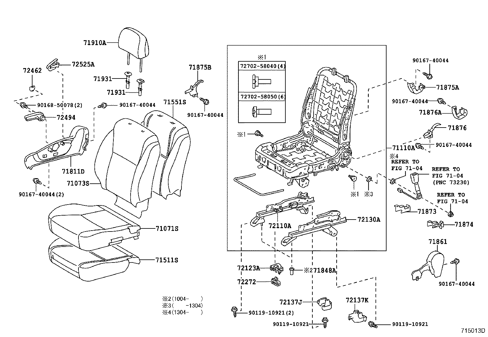 71120-12111 FRAME ASSY, FRONT SEAT W/ADJUSTER, LH product image