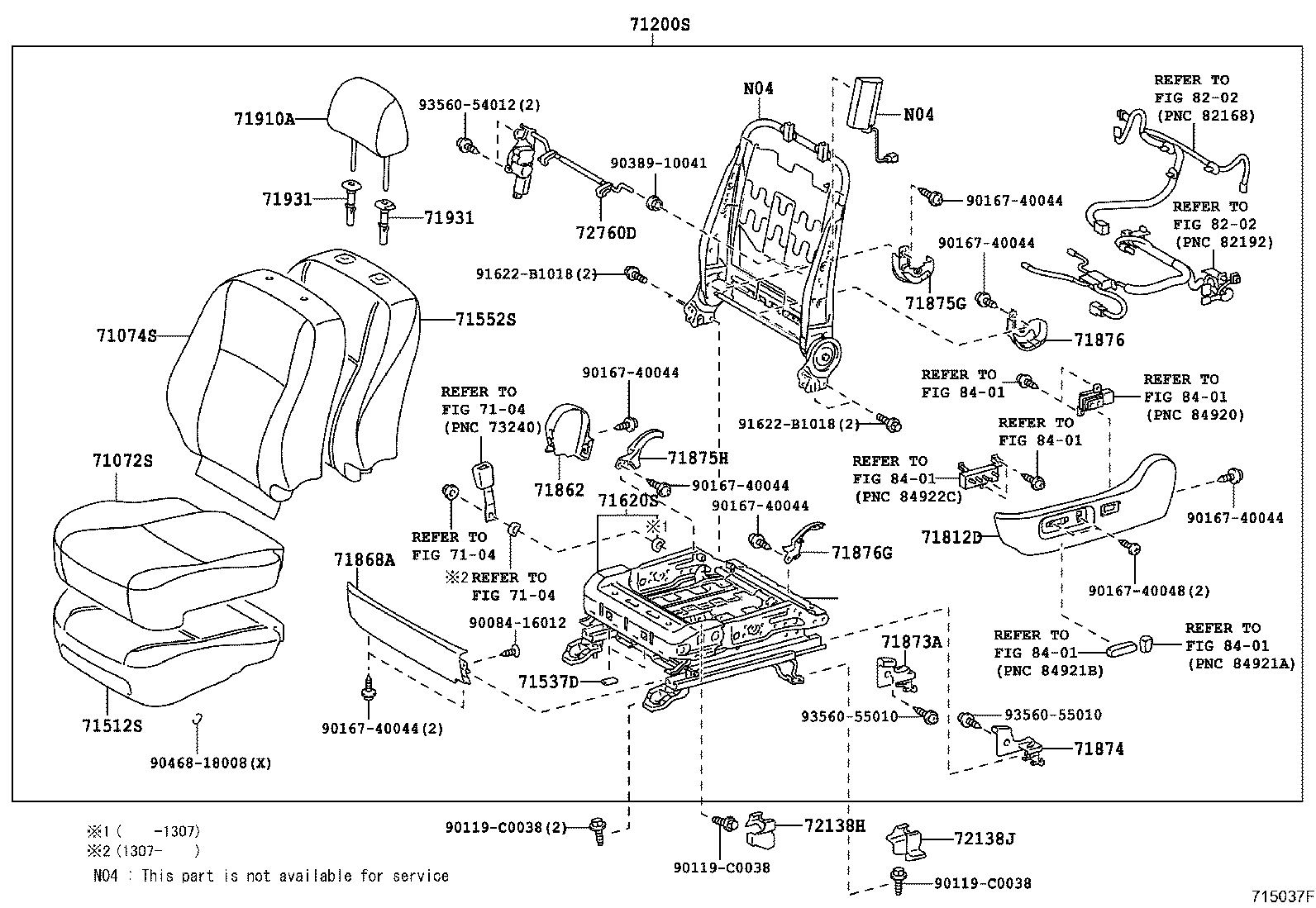 71630-02550 SPRING ASSY, FRONT SEAT BACK, RH(FOR SEPARATE TYPE) product image