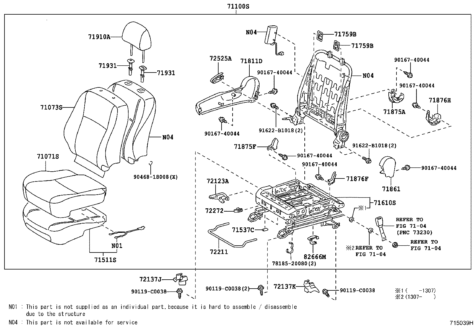 71630-02550 SPRING ASSY, FRONT SEAT BACK, RH(FOR SEPARATE TYPE) product image