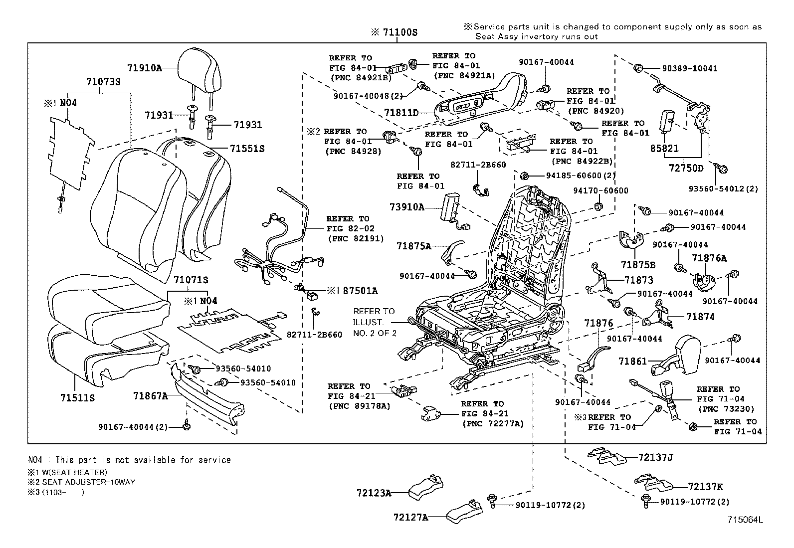 71511-48170 PAD, FRONT SEAT CUSHION, RH(FOR SEPARATE TYPE) product image