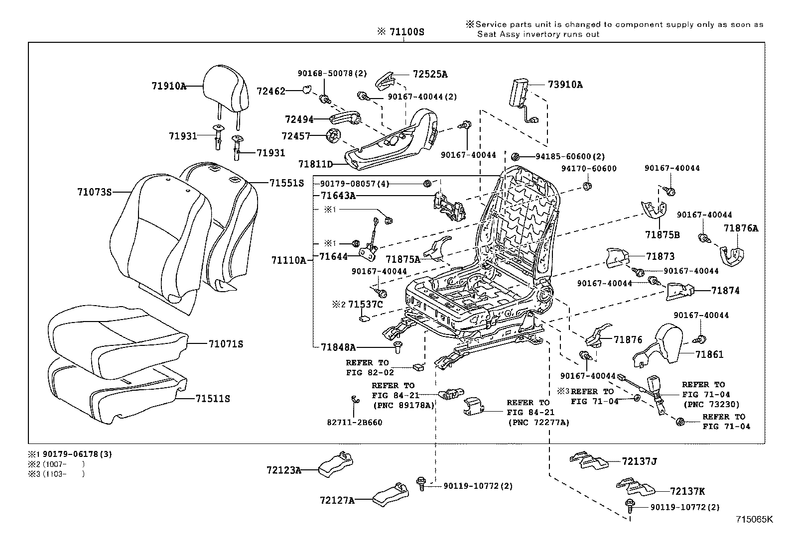 71511-48170 PAD, FRONT SEAT CUSHION, RH(FOR SEPARATE TYPE) product image
