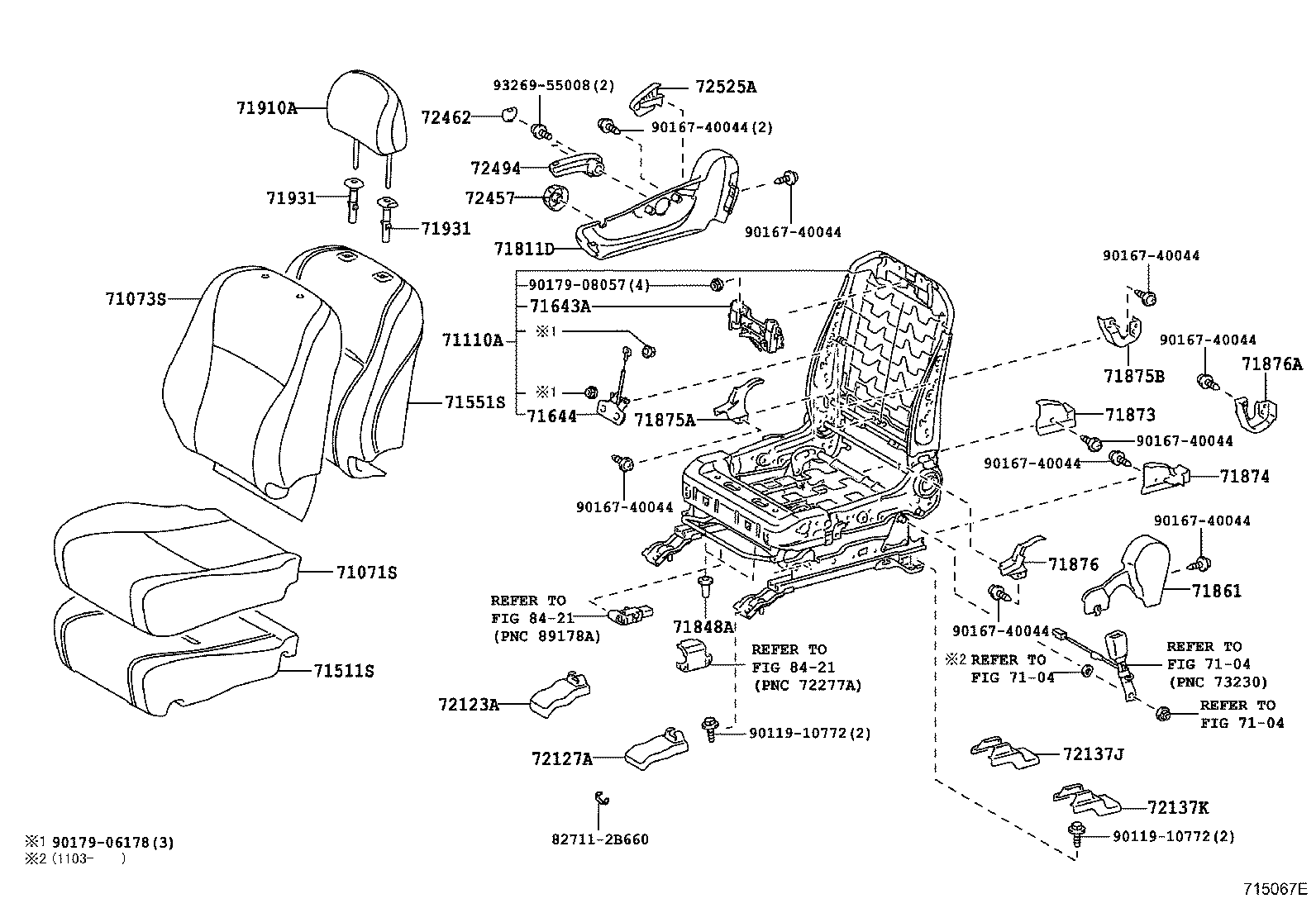 71511-48170 PAD, FRONT SEAT CUSHION, RH(FOR SEPARATE TYPE) product image