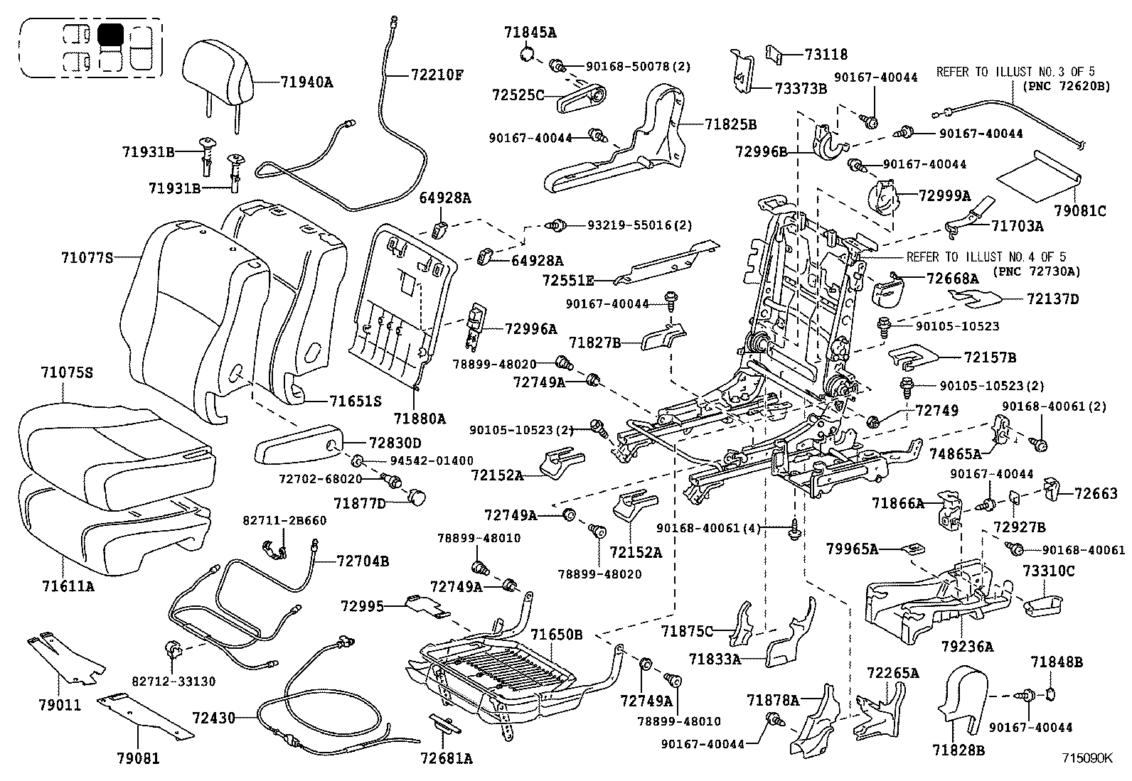 71017-48160 FRAME SUB-ASSY, REAR SEAT BACK, RH product image