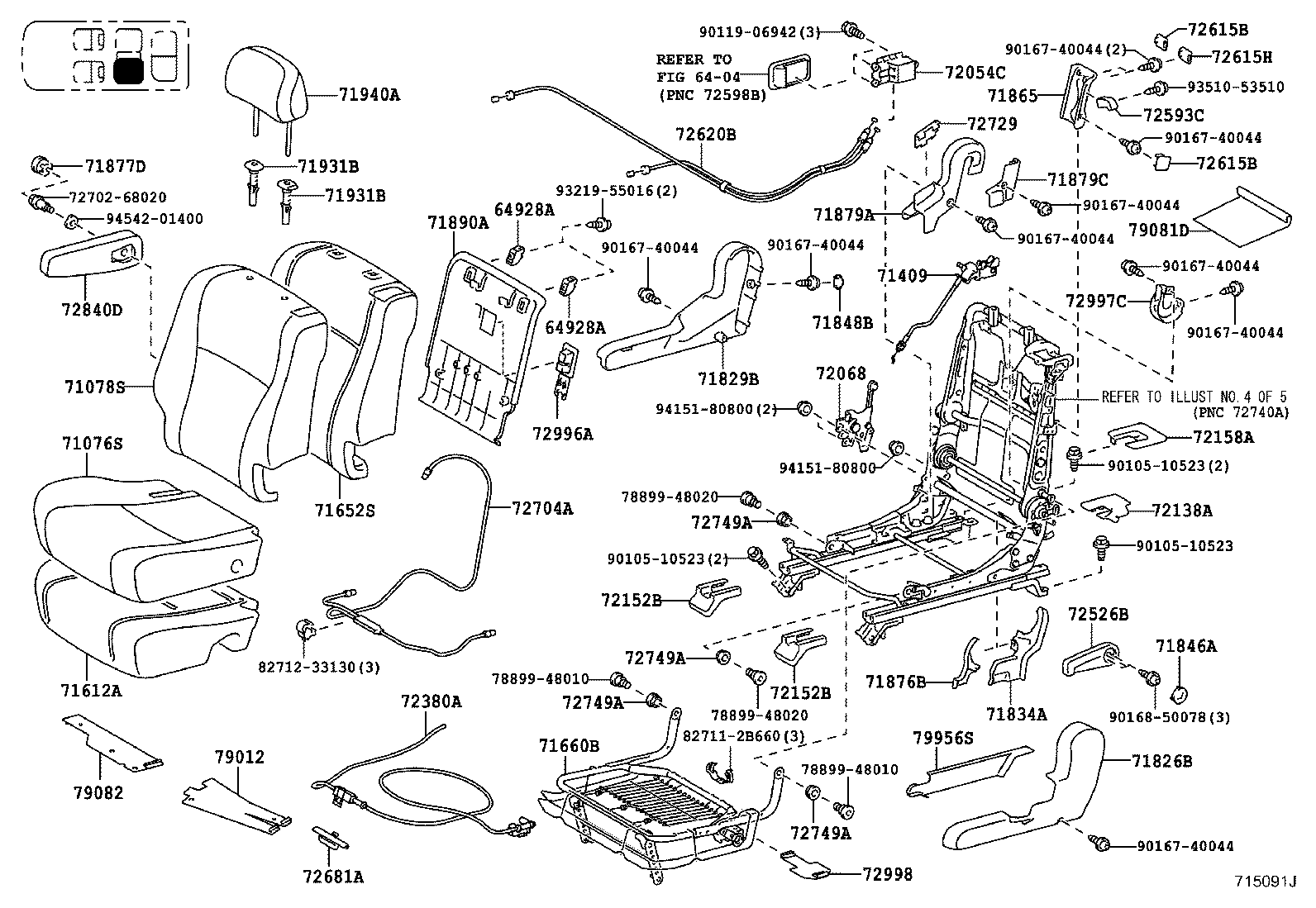 71017-48160 FRAME SUB-ASSY, REAR SEAT BACK, RH product image