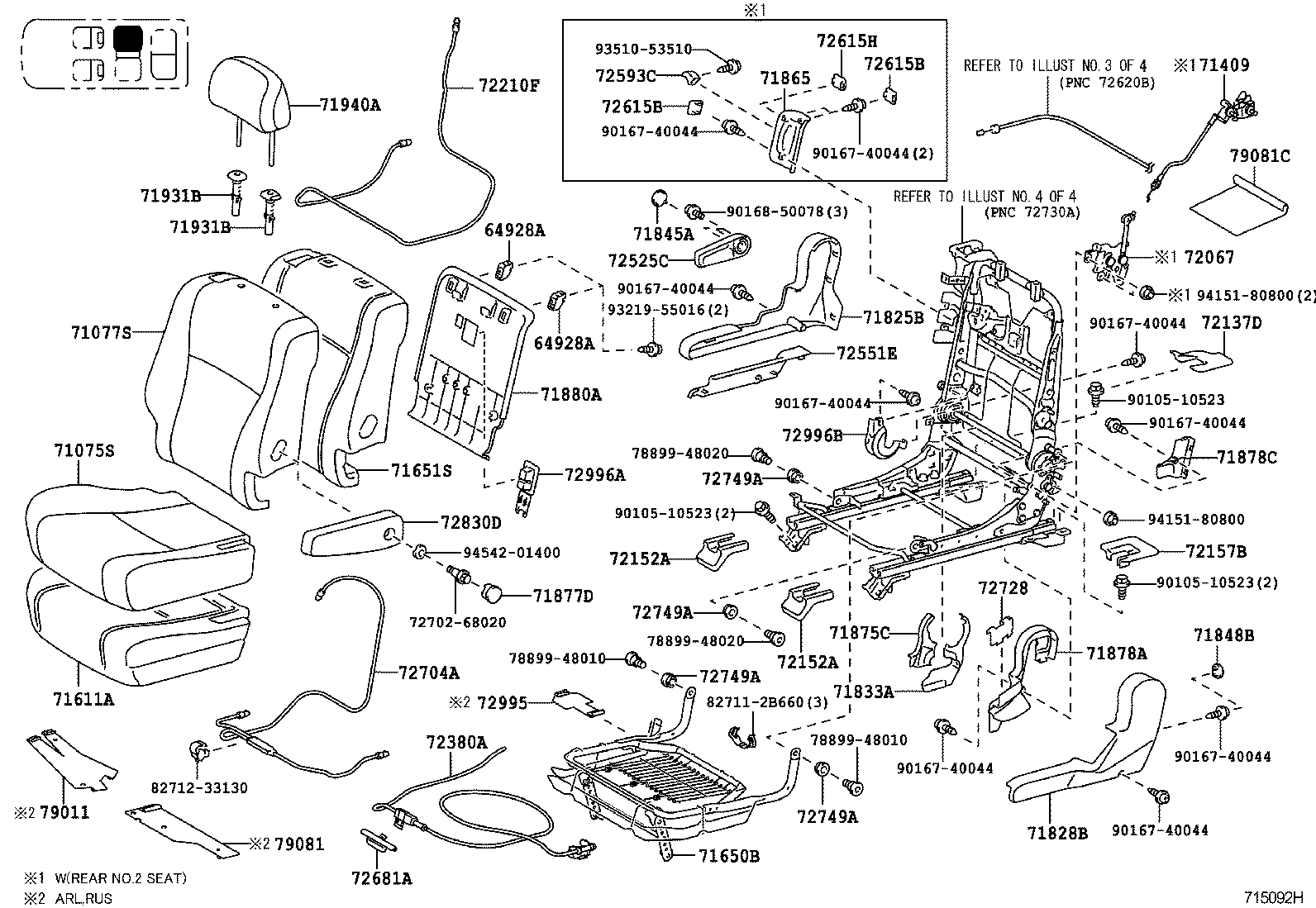 71017-48160 FRAME SUB-ASSY, REAR SEAT BACK, RH product image