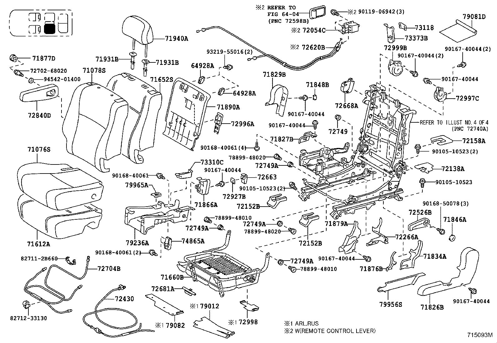 71017-48160 FRAME SUB-ASSY, REAR SEAT BACK, RH product image