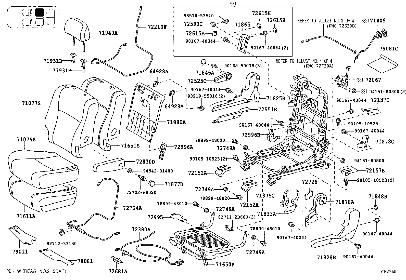 Toyota 71650-48070 SPRING ASSY, REAR SEAT CUSHION, RH