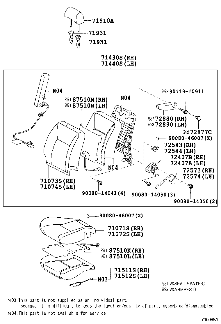 71630-0F030 SPRING ASSY, FRONT SEAT BACK, RH(FOR SEPARATE TYPE) product image