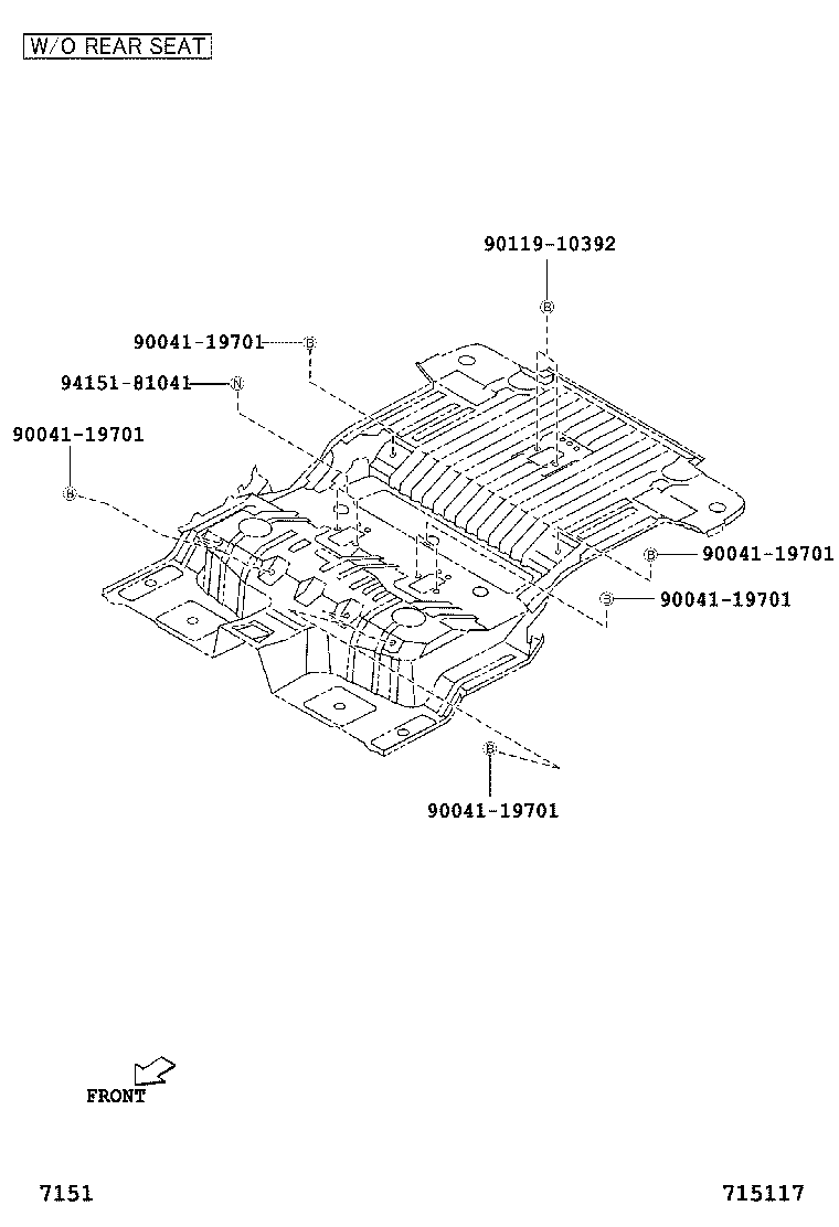 71015-BZ080 FRAME SUB-ASSY, REAR SEAT CUSHION, RH product image