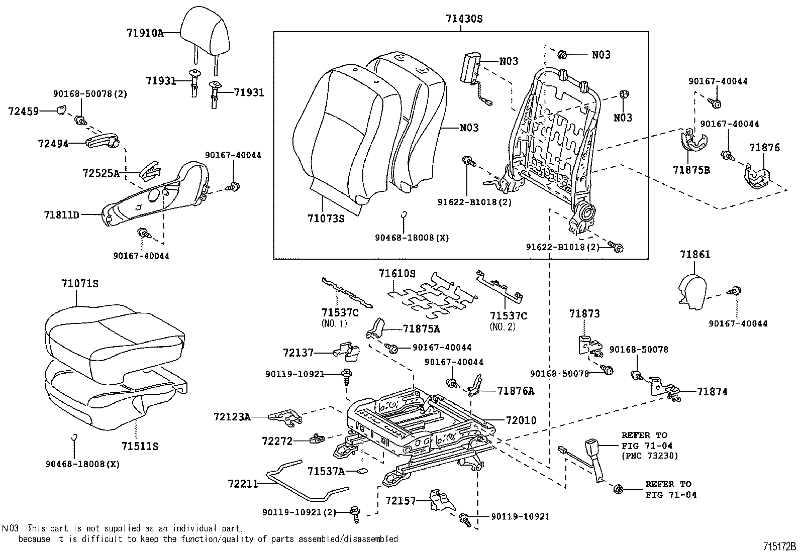 71051-02100 SPRING ASSY, FRONT SEAT CUSHION, RH(FOR SEPARATE TYPE) product image