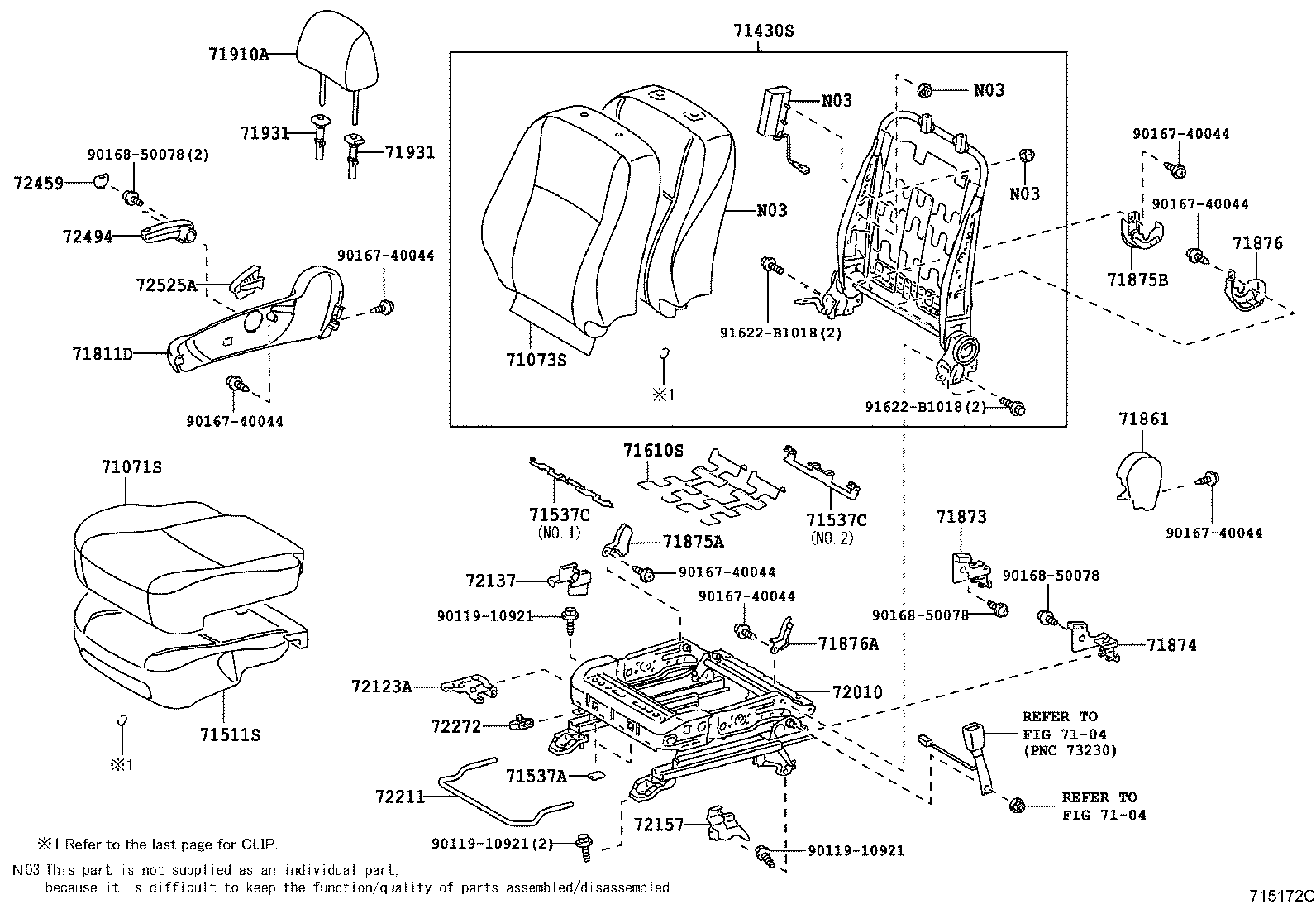 71630-02671 SPRING ASSY, FRONT SEAT BACK, RH(FOR SEPARATE TYPE) product image