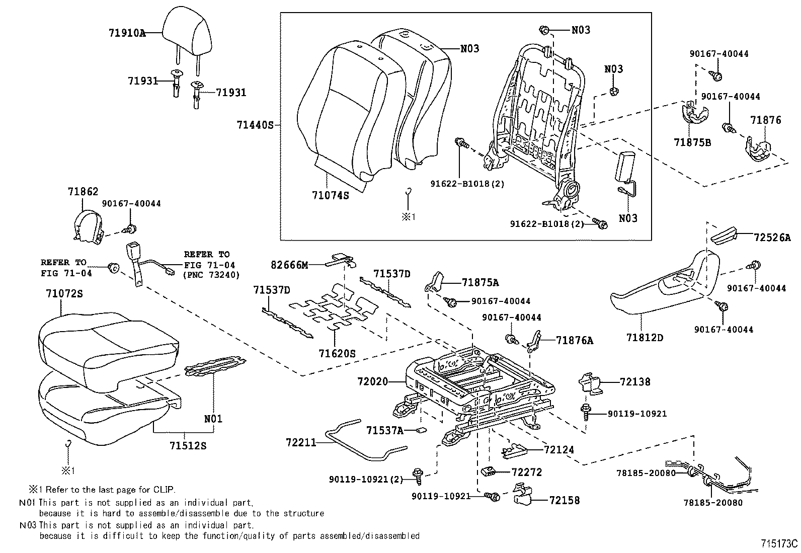 71630-02671 SPRING ASSY, FRONT SEAT BACK, RH(FOR SEPARATE TYPE) product image