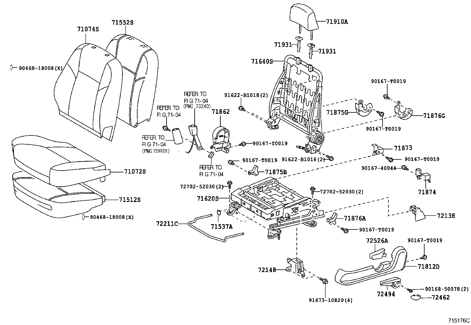71620-0D040 SPRING ASSY, FRONT SEAT CUSHION, LH(FOR SEPARATE TYPE) product image