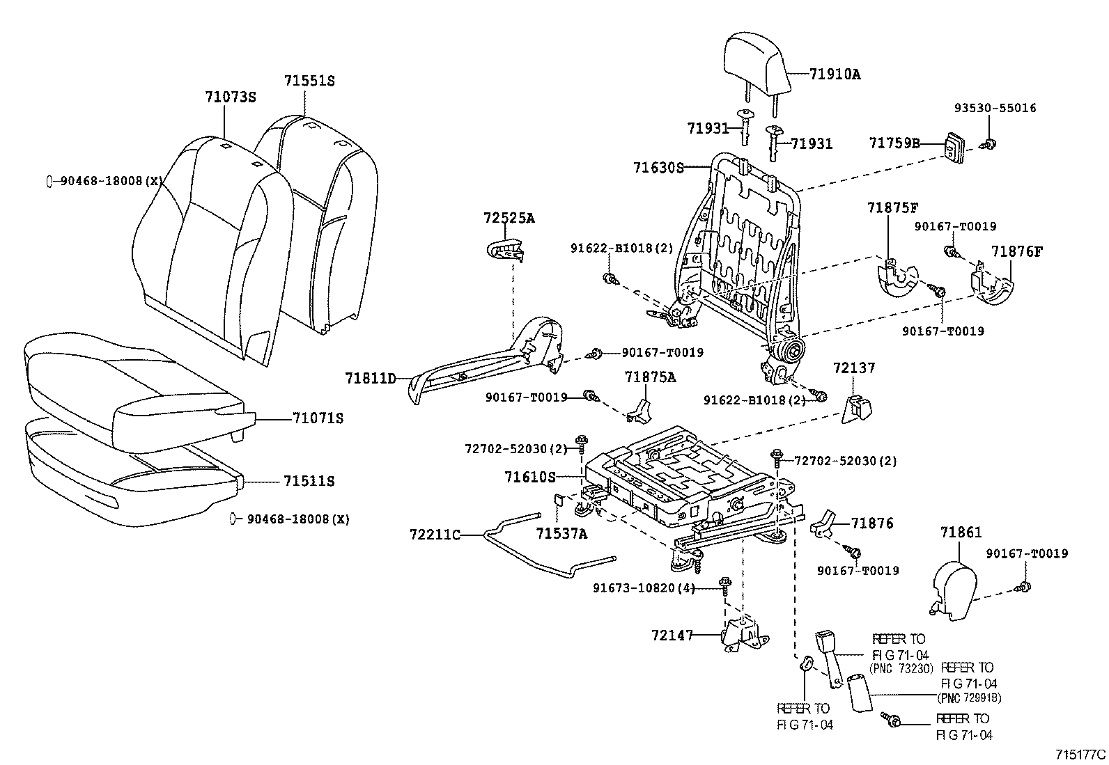71620-0D040 SPRING ASSY, FRONT SEAT CUSHION, LH(FOR SEPARATE TYPE) product image