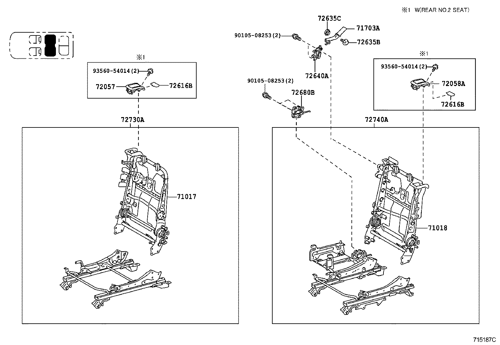 71017-48160 FRAME SUB-ASSY, REAR SEAT BACK, RH product image