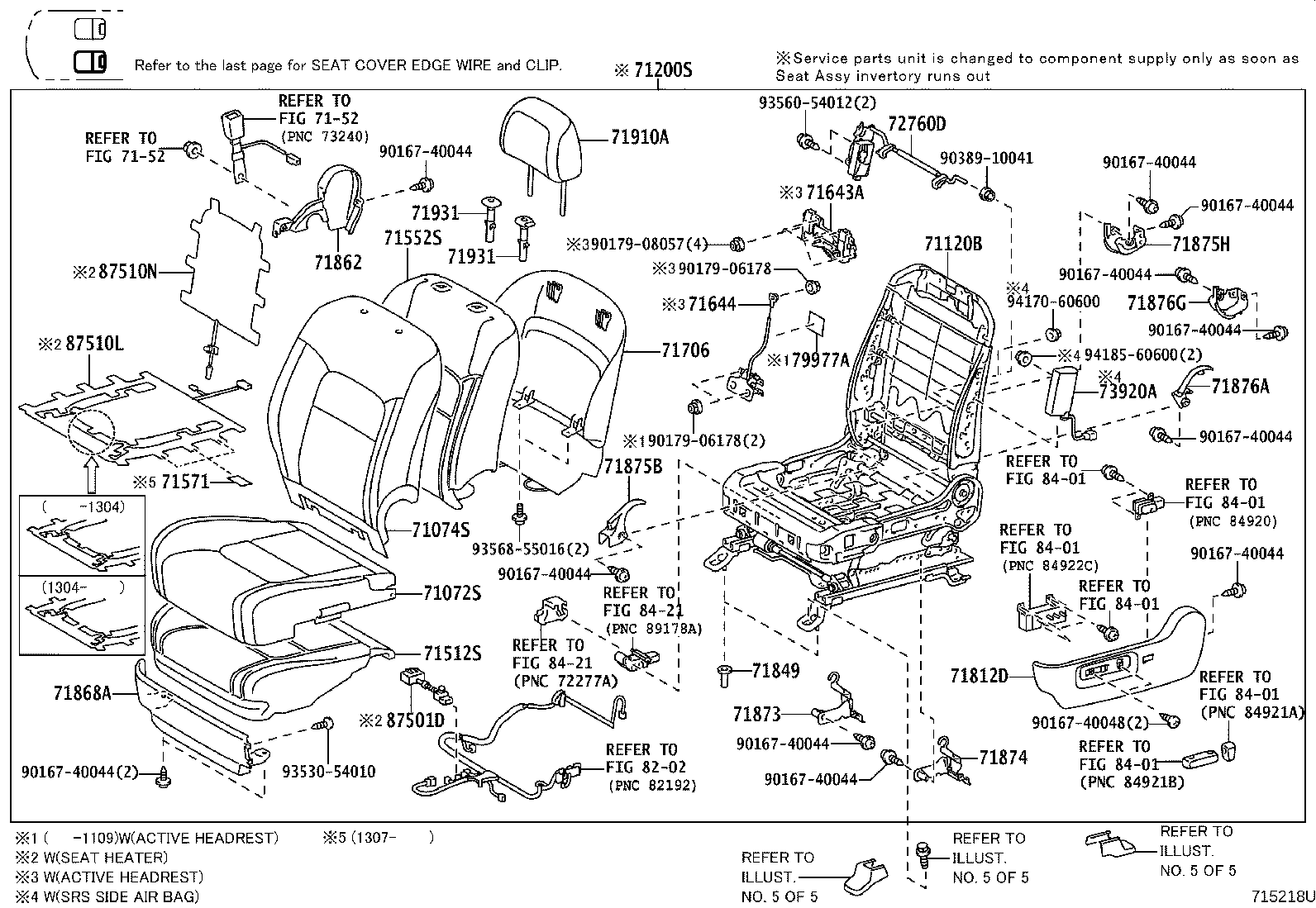 71033-60300 LEG SUB-ASSY, REAR SEAT CUSHION product image