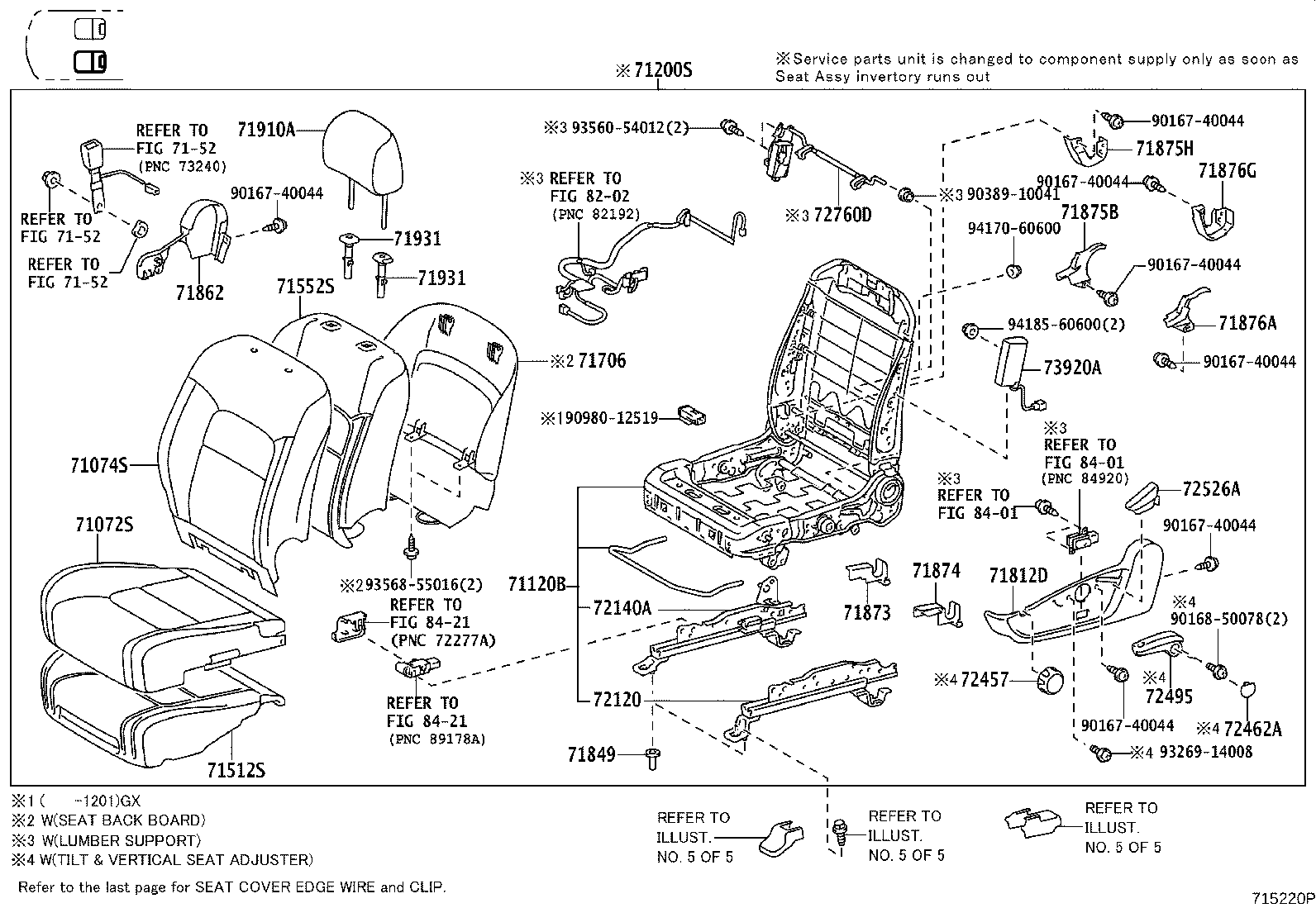 71033-60300 LEG SUB-ASSY, REAR SEAT CUSHION product image