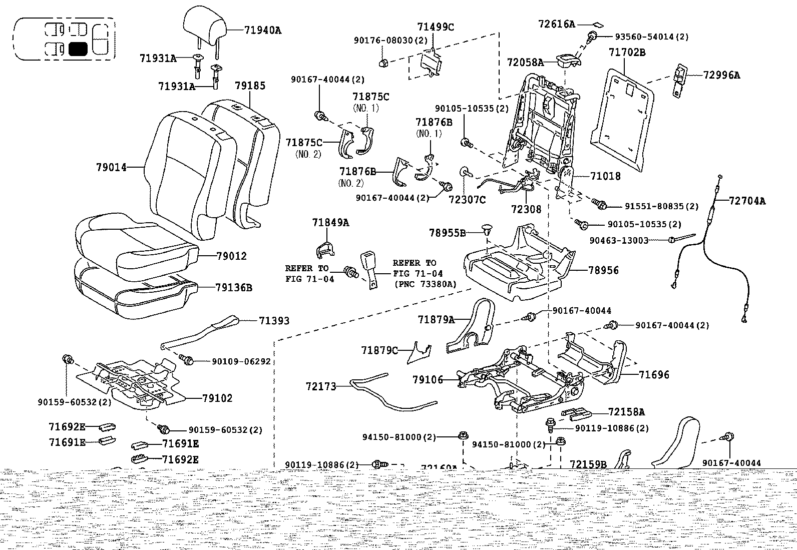 71017-72010 FRAME SUB-ASSY, REAR SEAT BACK, RH product image