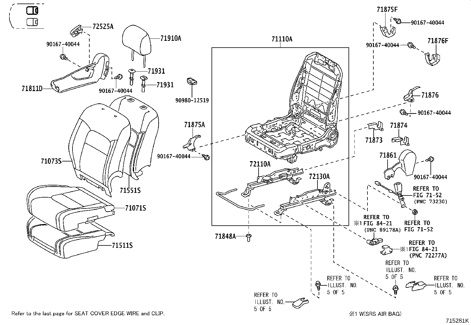 71033-60300 LEG SUB-ASSY, REAR SEAT CUSHION product image