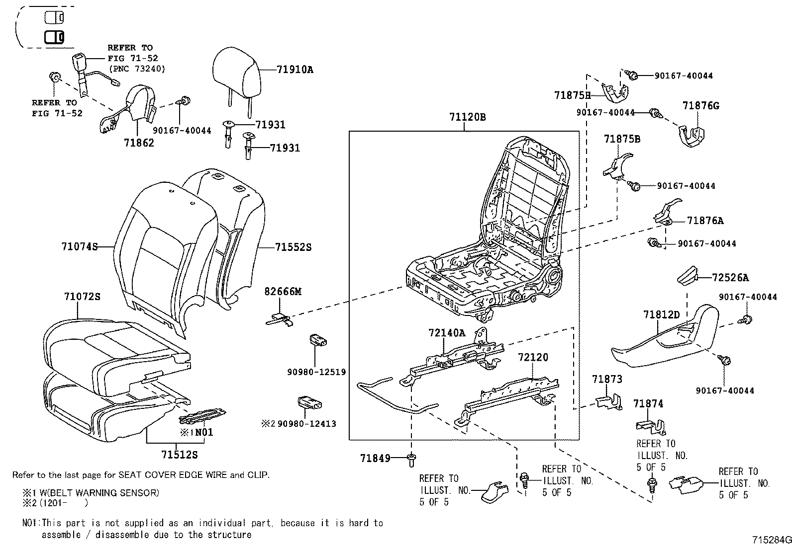 71033-60300 LEG SUB-ASSY, REAR SEAT CUSHION product image