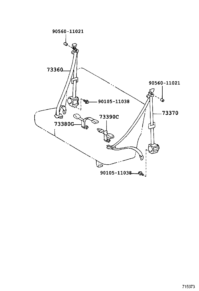 73230-0B080-B0 BELT ASSY, FRONT SEAT INNER, RH product image