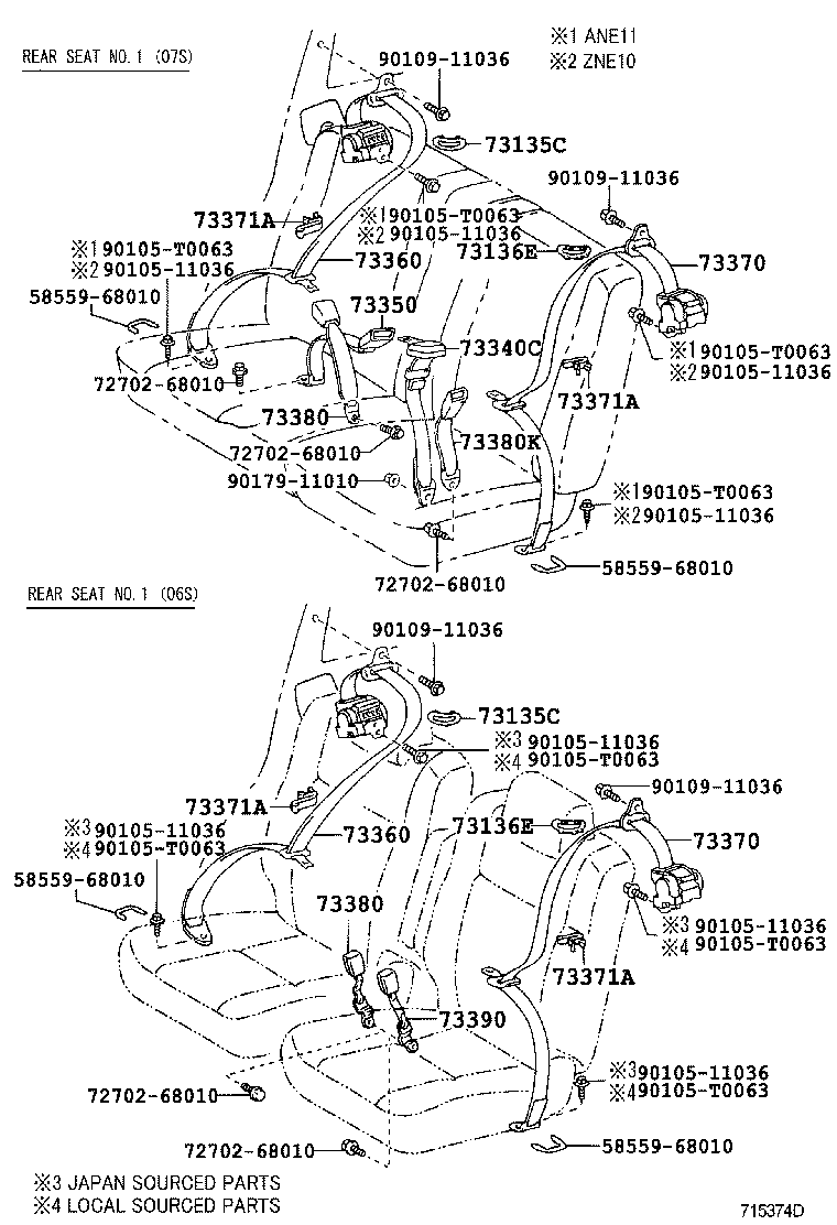 73230-0M030-C0 BELT ASSY, FRONT SEAT INNER, LH product image