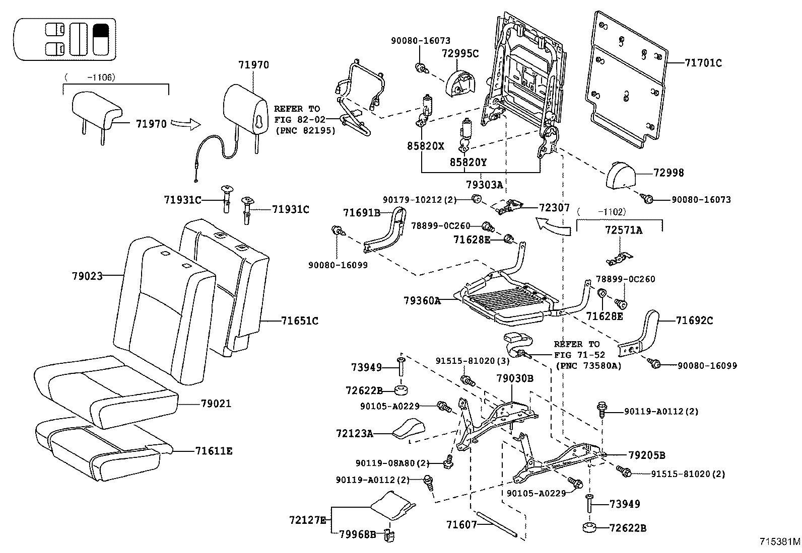 72187-0C010 BRACKET, REAR SEAT product image