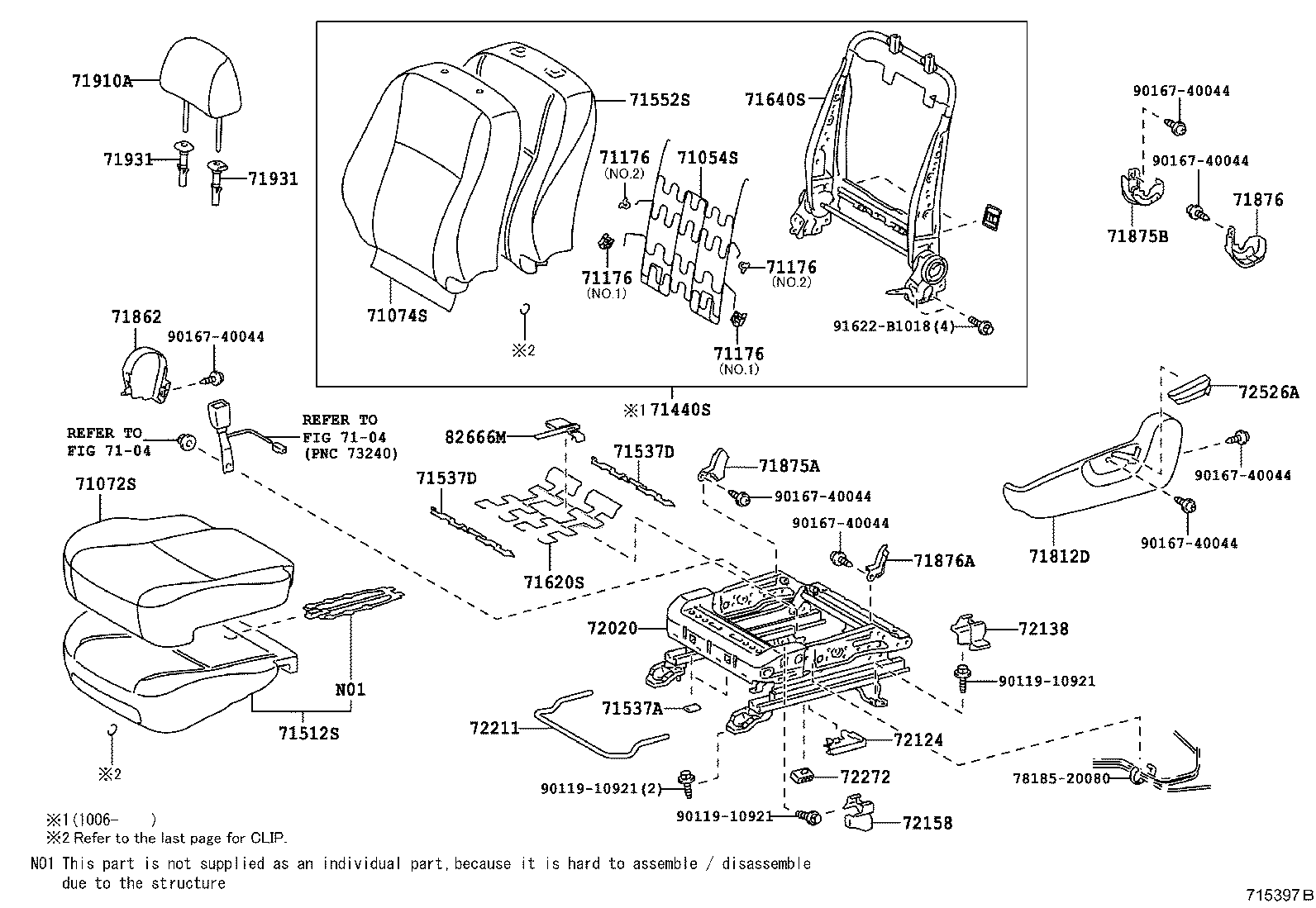 71630-02671 SPRING ASSY, FRONT SEAT BACK, RH(FOR SEPARATE TYPE) product image