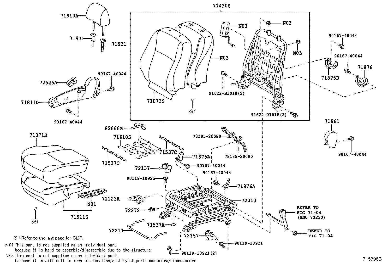71630-02671 SPRING ASSY, FRONT SEAT BACK, RH(FOR SEPARATE TYPE) product image