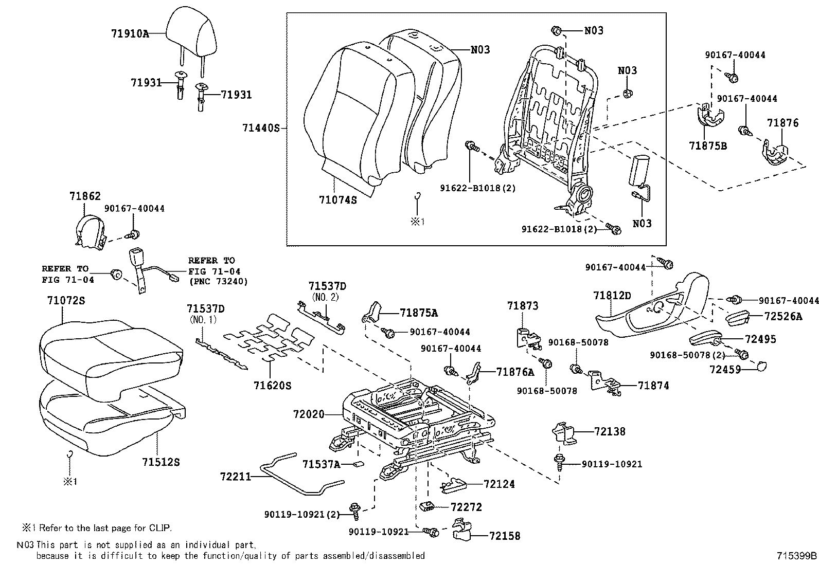 71630-02671 SPRING ASSY, FRONT SEAT BACK, RH(FOR SEPARATE TYPE) product image
