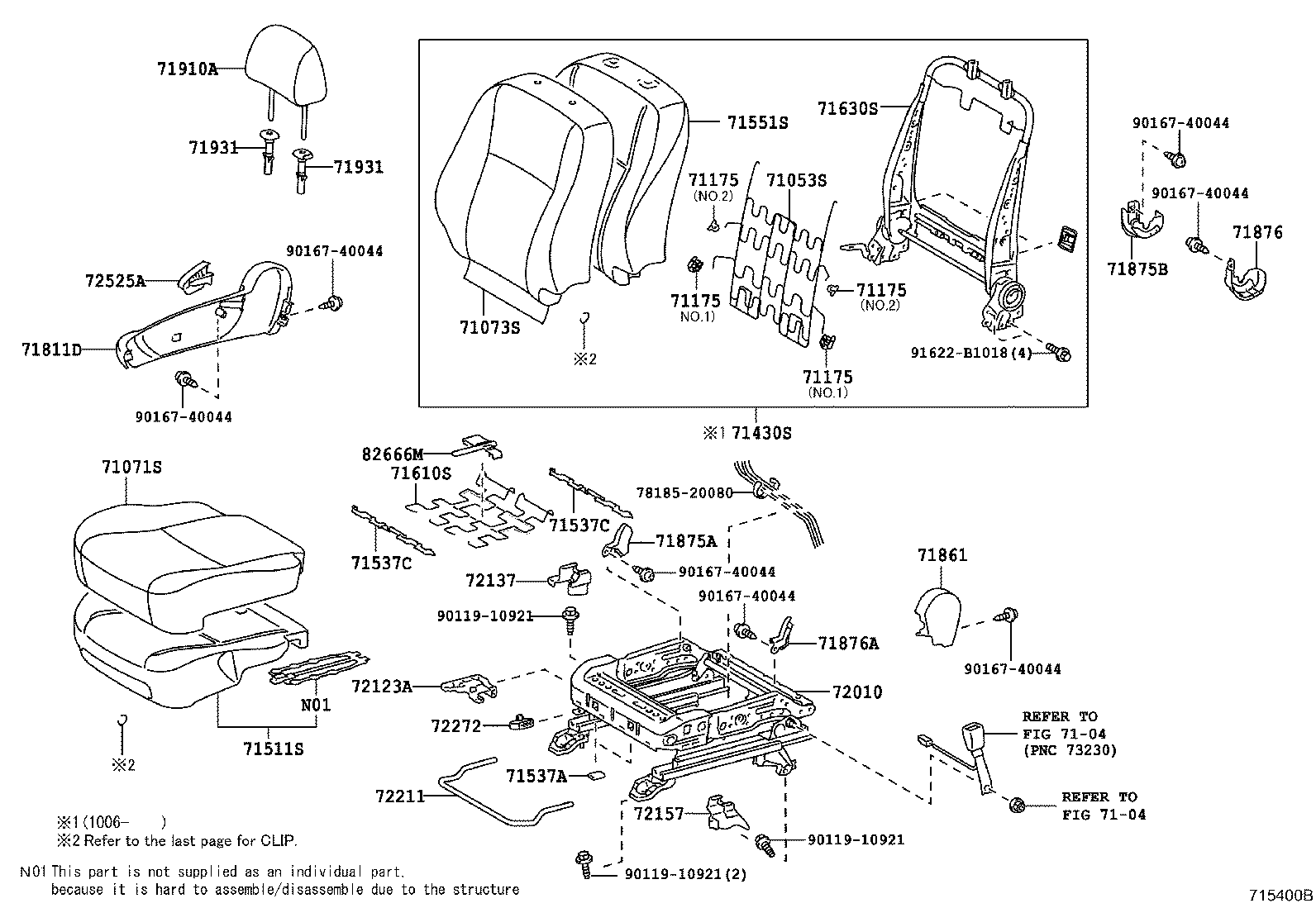 71630-02671 SPRING ASSY, FRONT SEAT BACK, RH(FOR SEPARATE TYPE) product image