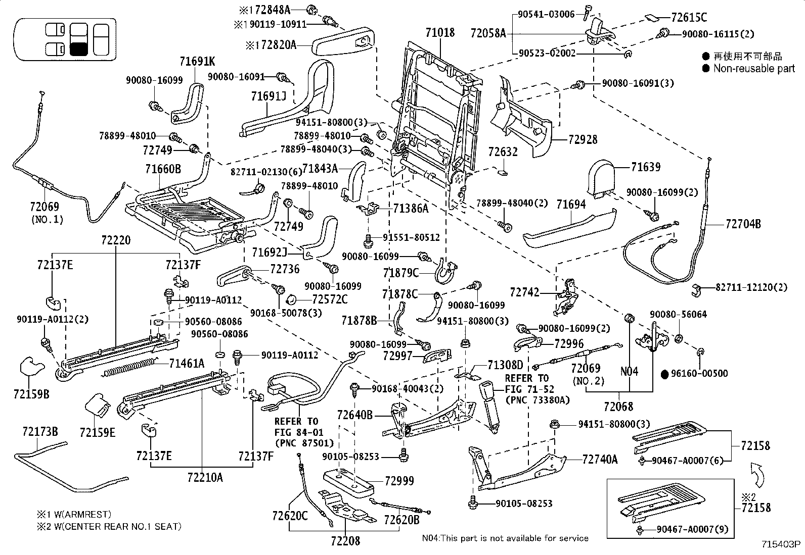 72187-0C010 BRACKET, REAR SEAT product image
