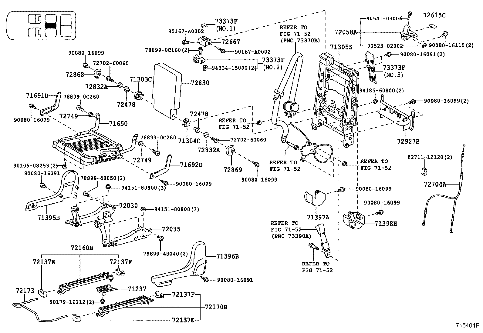 72187-0C010 BRACKET, REAR SEAT product image