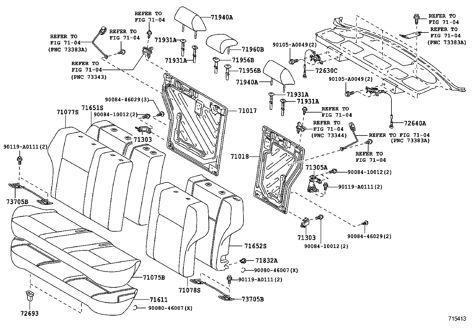 71017-02232 FRAME SUB-ASSY, REAR SEAT BACK, RH product image